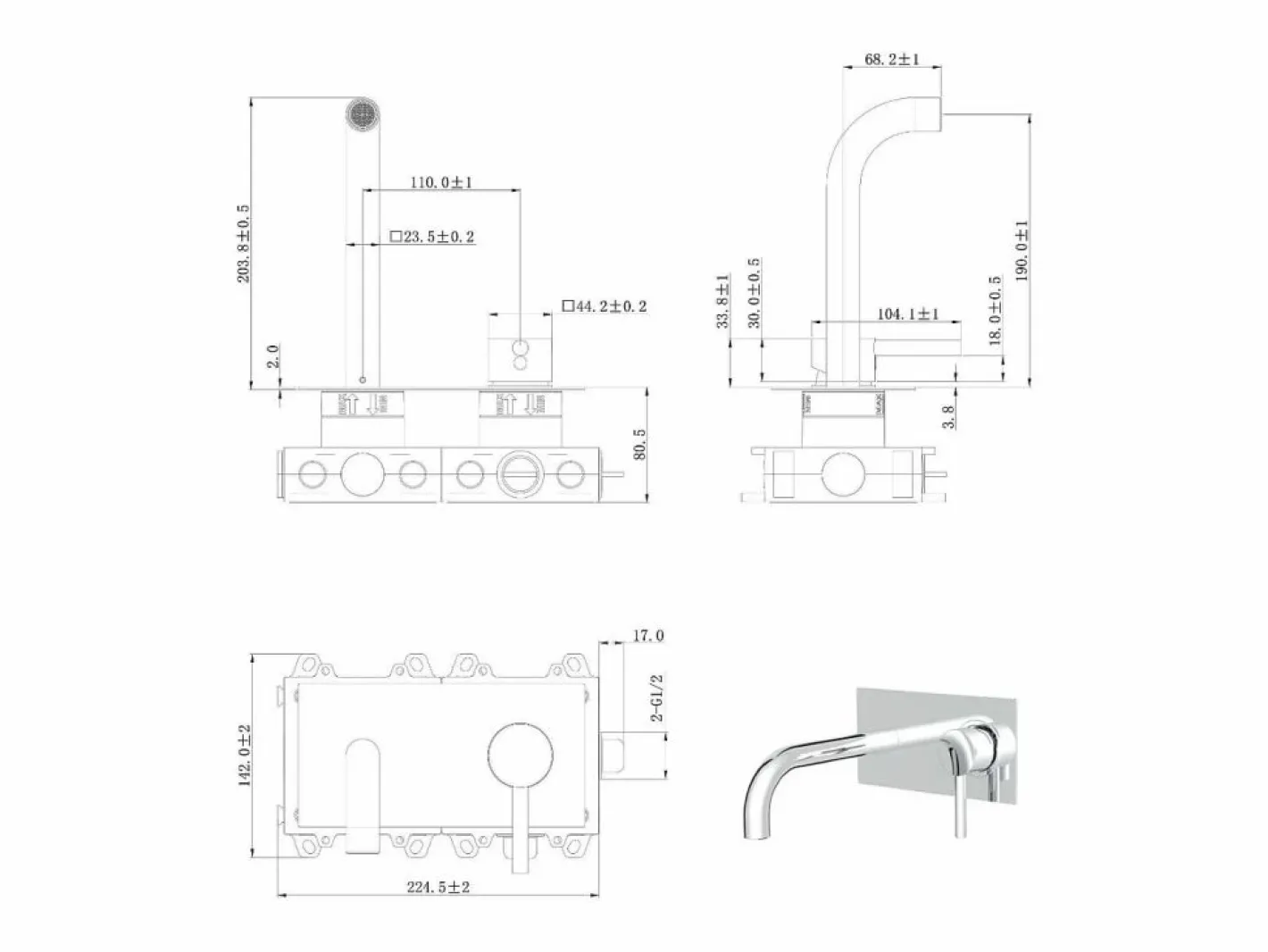 Essebagno Grifo|Mezclador empotrado de lavabo Encarond cromado