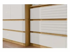 MILAN – Cómoda ancha para dormitorio con 6 cajones – 30x120x77 cm – Mueble de almacenamiento – Artesanal y blanco^TOPESHOP Outlet