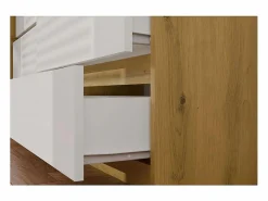 MILAN – Cómoda ancha para dormitorio con 6 cajones – 30x120x77 cm – Mueble de almacenamiento – Artesanal y blanco^TOPESHOP Outlet