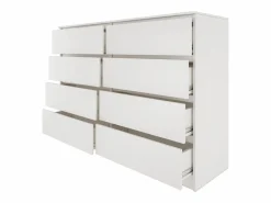 TOPESHOP Cómoda|MILAN - Cómoda moderna para dormitorio, salon o despacho - 40x138x97 - 8 cajones - mueble de almacenamiento