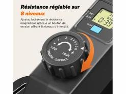 MERACH Mini elíptica para casa, pedales grandes, silenciosa, 8 niveles de resistencia, pantalla LCD, ideal para mayores Negro