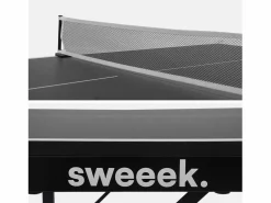 Sweeek Mini mesa de ping pong interior plegable con 4 raquetas y 6 pelotas, Negro New