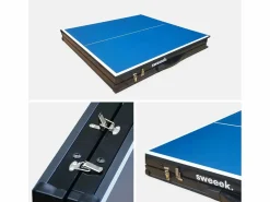 Sweeek Ping Pong|Mini mesa de ping pong interior plegable con 2 raquetas y 3 pelotas,