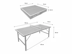Sweeek Ping Pong|Mini mesa de ping pong interior plegable con 2 raquetas y 3 pelotas,