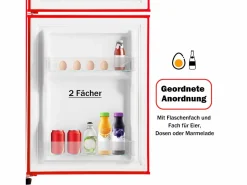 Mini nevera retro, 60 L en total, 22 L en congelador, 38 L en frigorífico, clase energética E, LED, diseño retro, color (88,8 x 45,5 x 42,5 cm)^ Discount