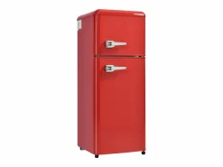 Electrodomésticos De Frío|Mini nevera retro, 92 L en total, 28 L en congelador, 64 L en frigorífico, clase energética D, LED, diseño retro, color (105,5 x 41 x 45,5 cm)