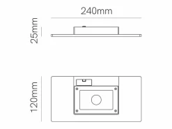 Mini Pla Nera - Aplique de pared LED de 20 W con interruptor CCT, 2700 K/3200 K/4000 K, aluminio, luz de pared ascendente - Beneito & Faure Negro New