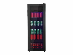 Electrodomésticos De Frío|Mini refrigerador de 128 L, congelador de 8 L + refrigerador de 120 L, 7 niveles de temperatura, LED, R600a, acero inoxidable, (40 x 43,5 x 110 cm)