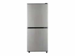 Electrodomésticos De Frío|Mini refrigerador de 106 L, refrigerador de 60 L + congelador de 46 L, 7 niveles de temperatura, LED, acero inoxidable, y plateado (42,5 x 44,5 x 102 cm)