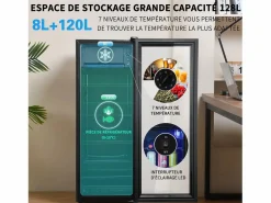 Hauss Spole Electrodomésticos De Frío|Mini refrigerador de 128 litros con estantes ajustables y LED azul -