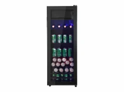 Hauss Spole Electrodomésticos De Frío|Mini refrigerador de 128 litros con estantes ajustables y LED azul -
