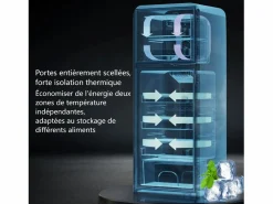 DripeX Mini Refrigerador 22L + 38L, 7 Nivel de temperatura, -27 ° C∽13 ° C, sonido 45 dB, Energy Clase E, 102kWh/año, 42x45.5x88.8cm Amarillo Outlet
