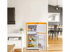 DripeX Mini Refrigerador 22L + 38L, 7 Nivel de temperatura, -27 ° C∽13 ° C, sonido 45 dB, Energy Clase E, 102kWh/año, 42x45.5x88.8cm Amarillo Outlet