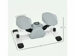 Mini stepper con pantalla LCD, pedales antideslizantes, plástico, (50,5x31,5x26 cm) Gris Hot