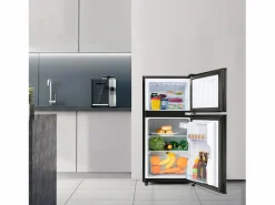 Mininevera de 60 L, congelador de 22 L, frigorífico de 38 L, clase energética E, LED, diseño moderno, color (86,8 x 45,5 x 42,5 cm)^ Outlet