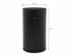 ML-DESIGN Cubo De Basura Para Cocina|Cubo de basura inteligente con sensor de movimiento 30L papelera redonda con apertura y cierre automática de acero con pantalla LED