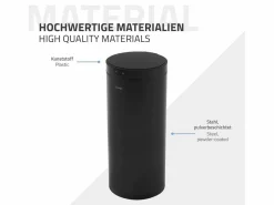 ML-DESIGN Cubo De Basura Para Cocina|Cubo de basura inteligente con sensor de movimiento 40L papelera redonda con apertura y cierre automática de acero con pantalla LED