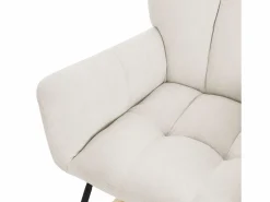 ML-DESIGN Mecedora , con Funda de Tejido, Estructura de Acero para Dormir Beige Hot