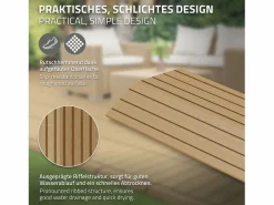 ML-DESIGN Perfil angular de wpc marrón teca esquina derecha 38x2x7,5 cm borde de remate para baldosas con sistema clic aspecto madera para terraza Marru00f3n Clearance