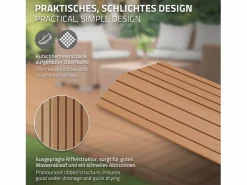 ML-DESIGN Terraza|Perfil angular de wpc marrón claro esquina derecha 38x2x7,5 cm borde de remate para baldosas con sistema clic aspecto madera para terraza