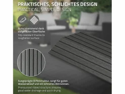 Perfil angular de wpc antracita esquina derecha 38x2x7,5 cm borde de remate para baldosas con sistema clic aspecto madera para terraza^ML-DESIGN Clearance