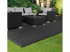 Perfil angular de wpc antracita esquina derecha 38x2x7,5 cm borde de remate para baldosas con sistema clic aspecto madera para terraza^ML-DESIGN Clearance
