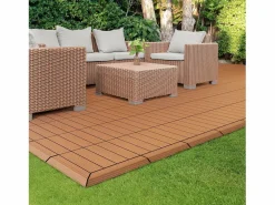 ML-DESIGN Perfil angular de wpc marrón claro esquina izquierda 38x2x7,5 cm borde de remate para baldosas con sistema clic aspecto madera para terraza Marru00f3n Best