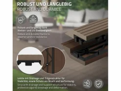 Perfil recto de wpc marrón oscuro 38x2x7,5 cm borde de remate para baldosas con sistema de clic aspecto madera para terraza, piscina o patio^ML-DESIGN Outlet