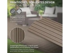Perfil recto de wpc marrón oscuro 38x2x7,5 cm borde de remate para baldosas con sistema de clic aspecto madera para terraza, piscina o patio^ML-DESIGN Outlet