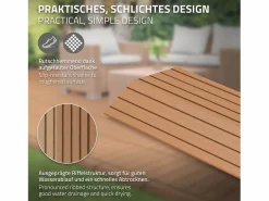 ML-DESIGN Terraza|Perfil recto de wpc marrón claro 38x2x7,5 cm borde de remate para baldosas con sistema de clic aspecto madera para terraza, piscina o patio