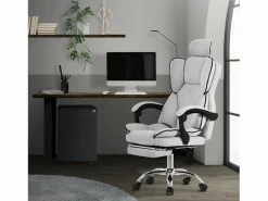 Silla de oficina ergonómica, claro, regulable en altura con respaldo alto^ML-DESIGN New