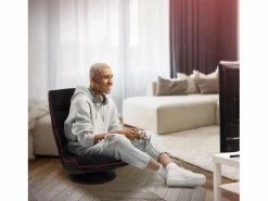 ML-DESIGN Silla Gaming|Sofá gaming ergonómico, negro-, sillón gamer de ordenador, videojuegos asiento gamer de suelo giratorio 360° y ajustable