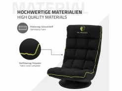 Sofá gaming ergonómico, negro-, sillón gamer de ordenador, videojuegos asiento gamer de suelo giratorio 360° y ajustable^ML-DESIGN Sale