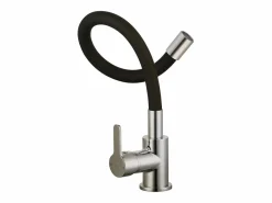 Essebagno Mémory mezclador para fregadero estilo acero inoxidable con manguera flexible con memoria de forma Bronce