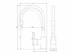 Essebagno Mémory mezclador para fregadero estilo acero inoxidable con manguera flexible con memoria de forma Bronce
