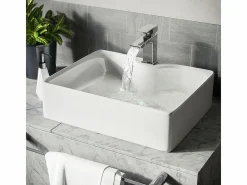 Moderno fregadero de cerámica rectangular, cuenca del fregadero de baño, bandeja de lavado, 480x375x130 mm,^DripeX New