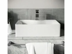 Moderno fregadero de cerámica rectangular, cuenca del fregadero de baño, bandeja de lavado, 480x375x130 mm,^DripeX New