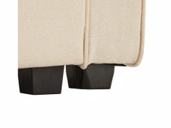 Moderno sofá recto de 4 plazas con bolsillos laterales y cojines - en tejido de lino - mueble de salón - Beige Best