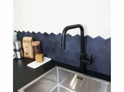 Essebagno Molette Mezclador de fregadero con teleducha extraíble en mate Negro Hot