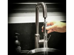 Essebagno Grifo De Cocina|Molette Mezclador de fregadero con teleducha extraíble en acero inoxidable