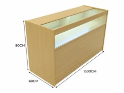 Mostrador Comercial con Luz LED B1500 150x60x90cm – Arce^Monstershop Best