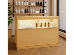 Monstershop Mostrador Comercial con Luz LED B1200 120x60x90cm – Arce Color natural claro Sale
