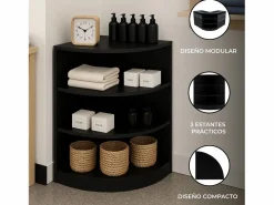 Monstershop Mostrador Comercial Esquinero Curvo LM60 60x60x90cm – Negro Online