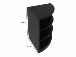 Monstershop Mostrador Comercial Esquinero Curvo LM60 60x60x90cm – Negro Online