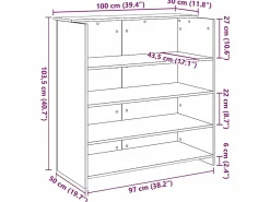 Mostrador de recepción 100x50x103,5 cm madera ingeniería^Clicnbuy Best