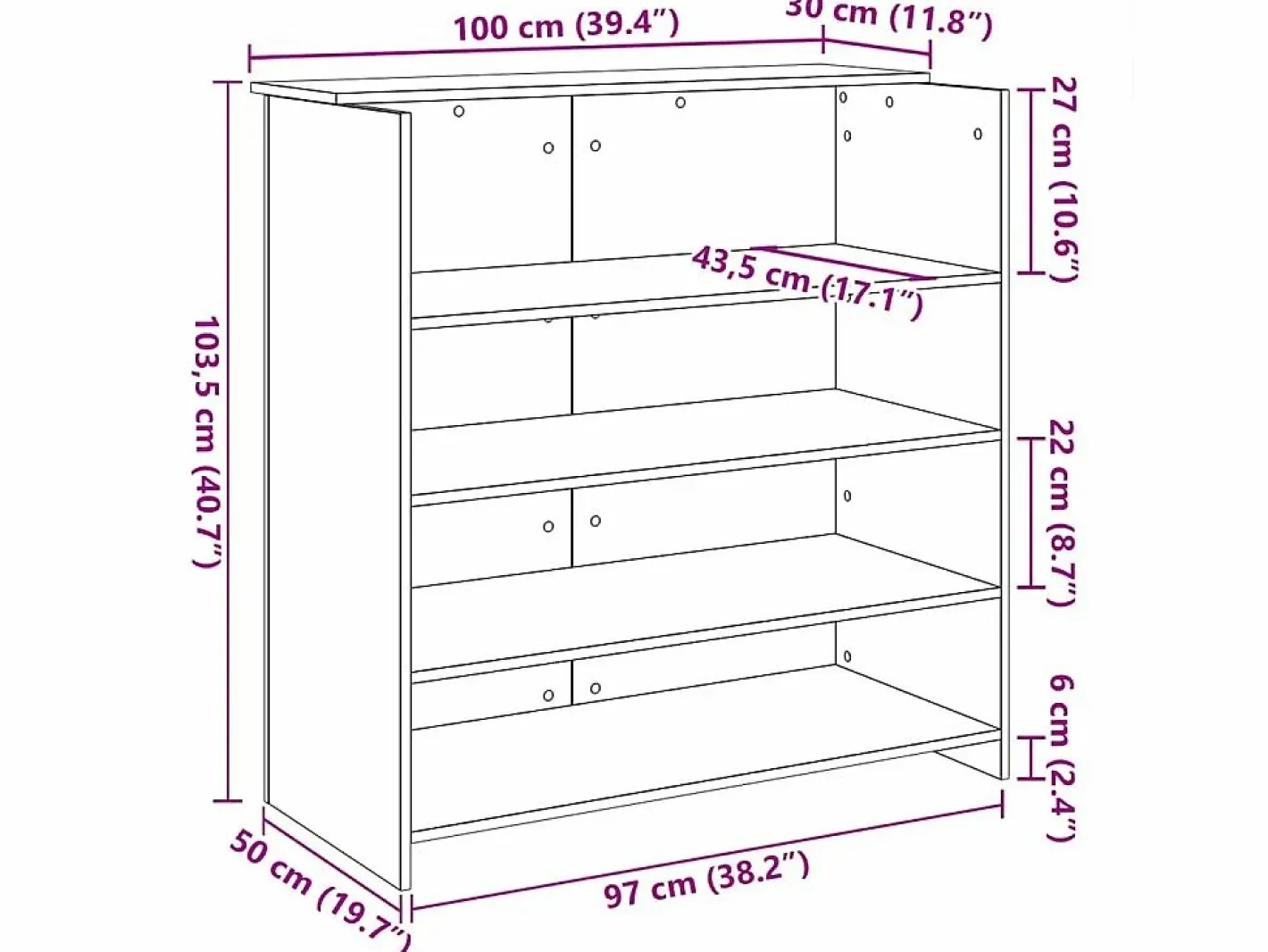 Mostrador de recepción 100x50x103,5 cm madera ingeniería^Clicnbuy Best