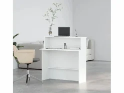vidaxl Mostrador de recepción 100x50x103,5 cm madera de ingeniería Blanco New