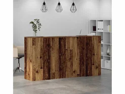 Clicnbuy Mostrador de recepción madera vieja 200x50x103,5 cm Marru00f3n Clearance
