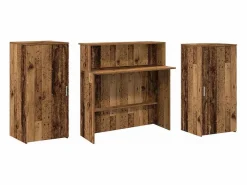 Clicnbuy Mostrador de recepción madera vieja 200x50x103,5 cm Marru00f3n Clearance