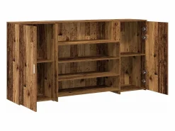 Mostrador de recepción madera vieja 200x50x103,5cm madera de ingeniería^